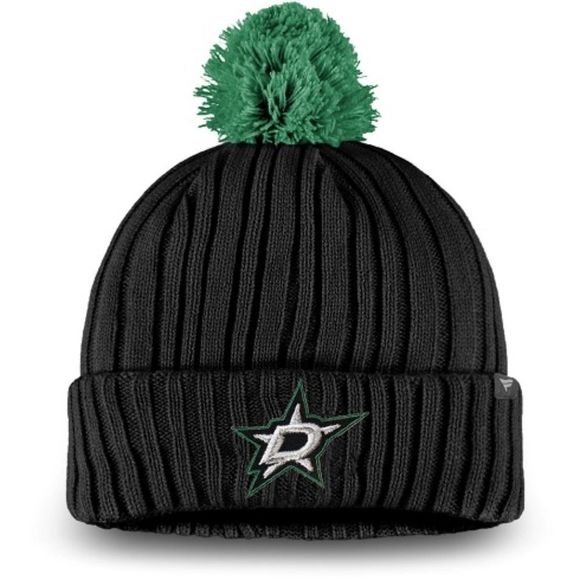 NWT DALLAS STARS Pom Knit‎ NHL Cuff Unisex Beanie - Picture 1 of 4